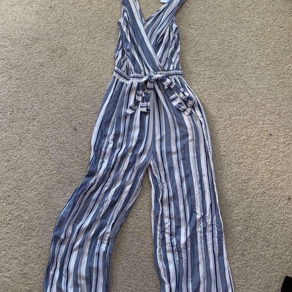 Blue strip jumpsuit